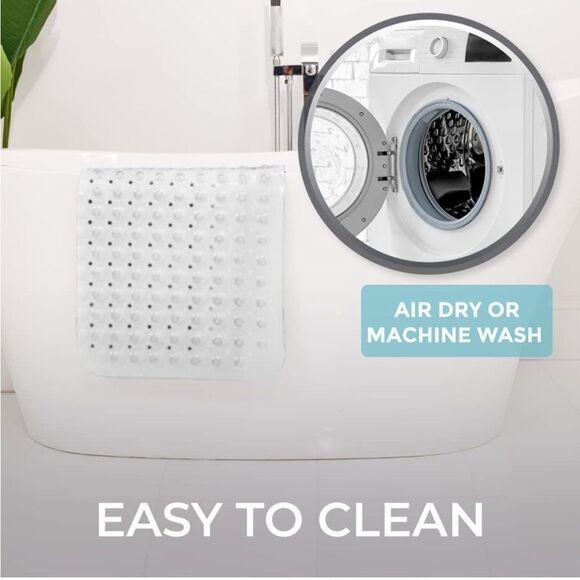 Ultra Strong Grip Long Bath Tub Floor Mats with Suction Cup Grips and Dr… - Picture 6 of 9